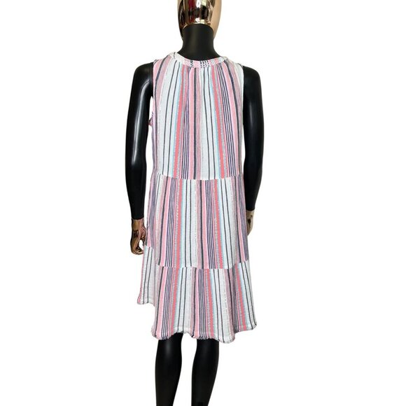 Tommy Bahama Mykonos Stripe Tiered Coverup Dress Coral Multicolor Size Small NWT - Picture 7 of 11